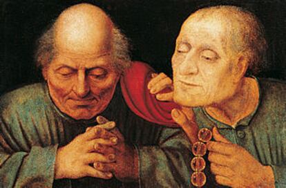 <b></b><i>Dos monjes en oración</i> (primera mitad del siglo XVI), de Quentin Metsys. OBJETO