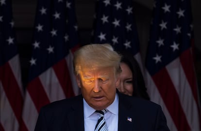 El expresidente de EE UU Donald Trump, el pasado 7 de julio en su club de golf de Bedminster (Nueva Jersey).