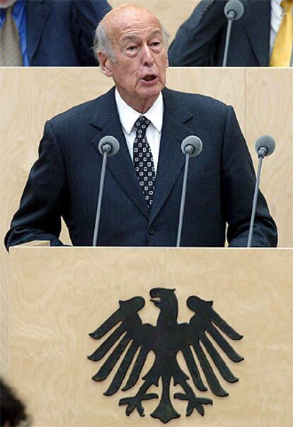 El ex presidente francés Valéry Giscard d'Estaing, en Berlín el viernes.