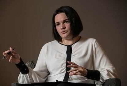 Svetlana Tijanóvskaya, durante la entrevista este martes en Madrid.