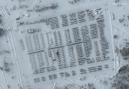 Imagen tomada por satélite de las posiciones rusas en Yelnya.