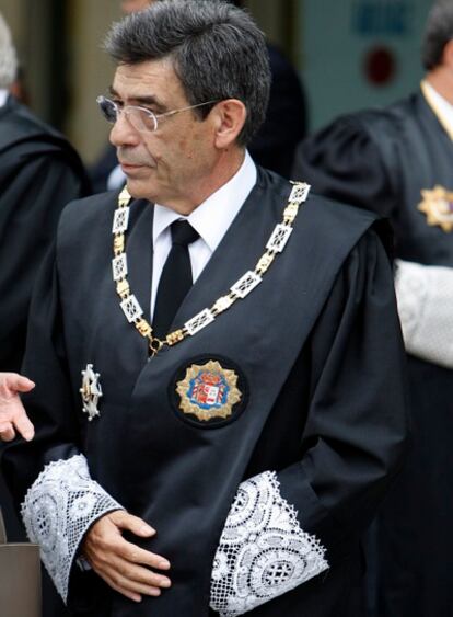 Juan Luis de la Rúa, presidente del Tribunal Superior de Justicia de la Comunidad Valenciana, durante el acto de apertura del año judicial el pasado octubre.