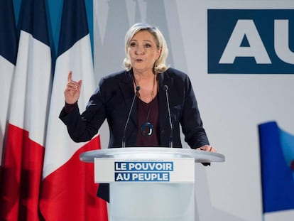 Marine Le Pen, este sábado en Le Thor, cerca de Aviñón.