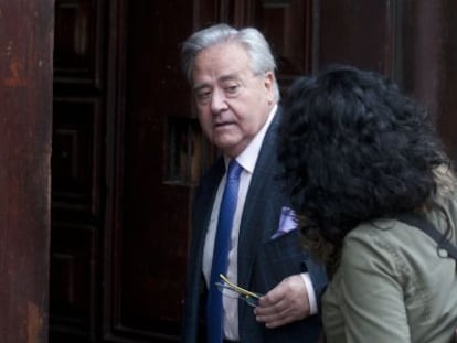 El exalcalde de Alicante y diputado del PP en las Cortes Valencianas, al llegar al tribunal.