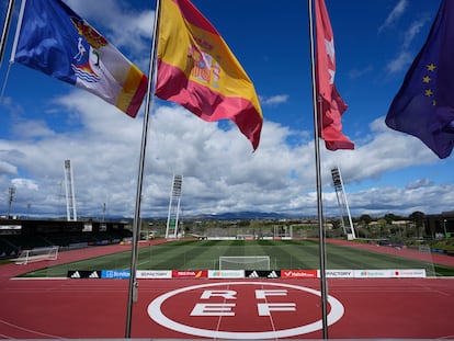 Campo de entrenamiento principal de la Ciudad del Fútbol de Las Rozas, sede de la federación.