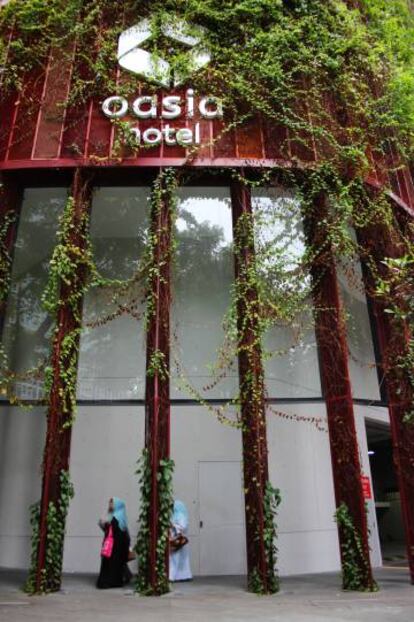 Un hotel en Singapur, una de las ciudades más avanzadas del mundo en cuanto a estructuras verdes.