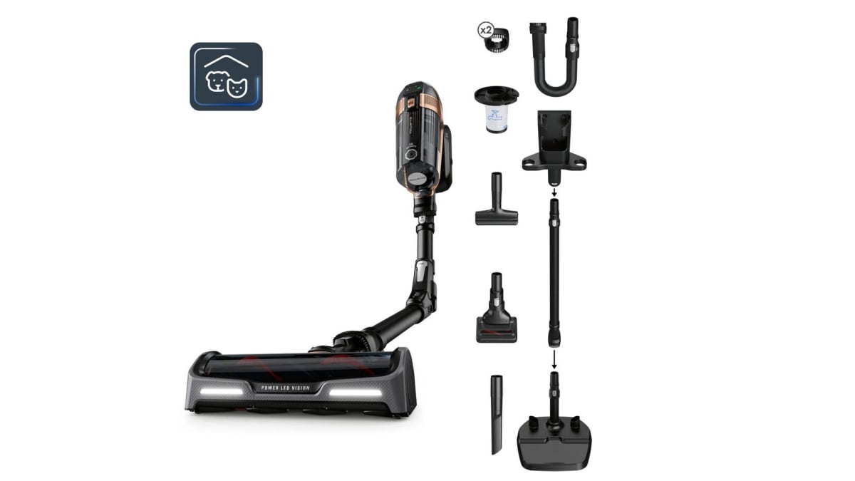 Cordless stick vacuum cleaner with 90 minutes of autonomy.