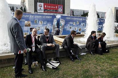 Ejecutivos en el congreso 3GSM, en la Fira de Barcelona, en febrero pasado.