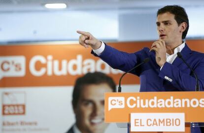 Albert Rivera, en una rueda de prensa.