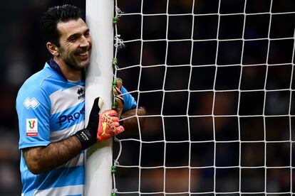 Buffon, con la camiseta del Parma, en un partido de la pasada temporada.