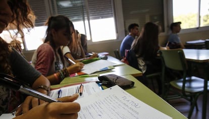 Clase de Bachillerato de un instituto de Madrid.