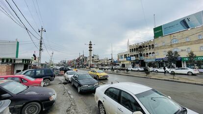 The view of a street in Mosul, last year.