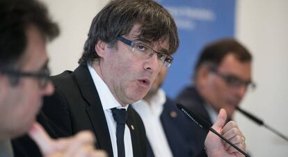 Carles Puigdemont, aquest dilluns al matí.