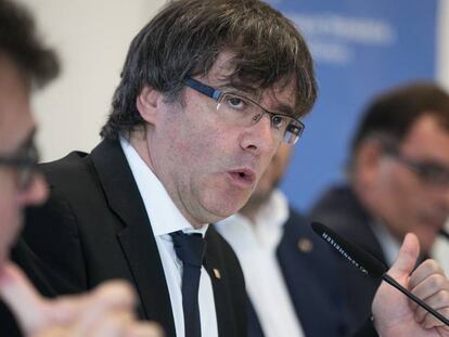 Carles Puigdemont, aquest dilluns al matí.