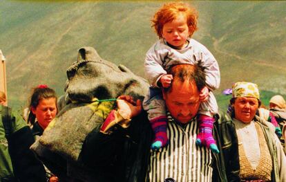 Refugiados albano-kosovares en Kukes. Imagen ganadora del premio Ortega y Gasset.