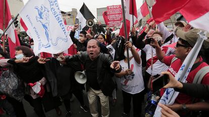 Protesta contra el presidente de Perú, Pedro Castillo, el día del bicentenario de su independencia, el pasado 28 de julio en Lima.