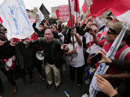 Protesta contra el presidente de Perú, Pedro Castillo, el día del bicentenario de su independencia, el pasado 28 de julio en Lima.