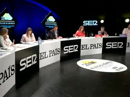 Debate electoral en Palma con los principales candidatos a la presidencia del Gobierno de Baleares, este viernes.