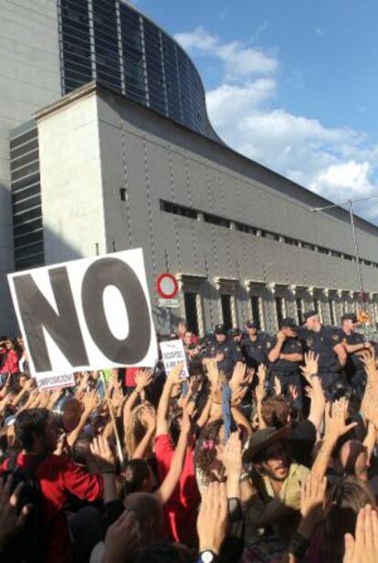 Manifestación de indignados en Madrid.