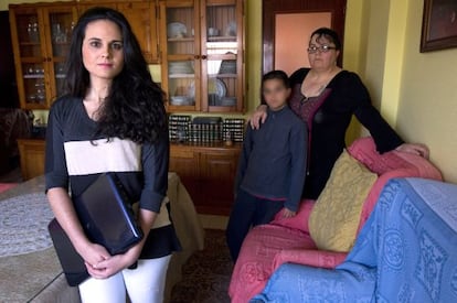 María Soto, who is waiting for her grant to be paid out, pictured with her mother and brother.