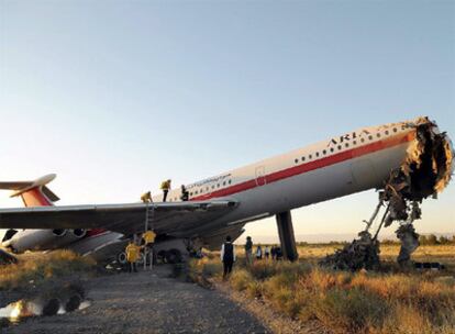 Imagen del avión siniestrado en el noroeste de Irán