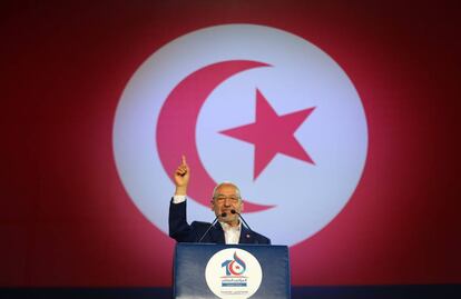 El líder de Ennahda, Rachid Ghannouchi, abre el congreso este viernes.