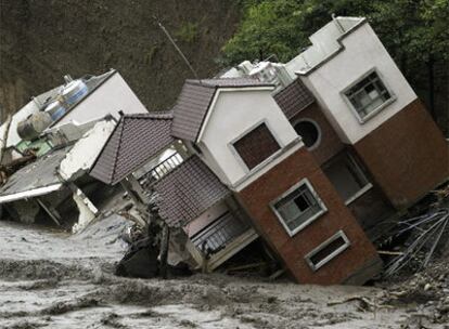 Viviendas afectadas por el tifón Morakot en el sur de Taiwan.
