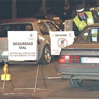 Control de alcoholemia en Madrid, en marzo pasado.