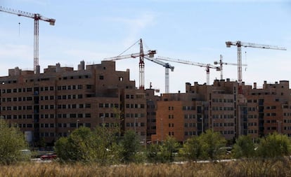 Edificios en construcción en Madrid.
