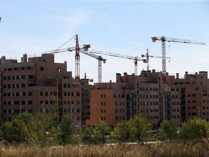 Edificios en construcción en Madrid. 