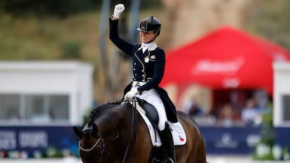 Svenja Grimm, durante un evento de equitación.