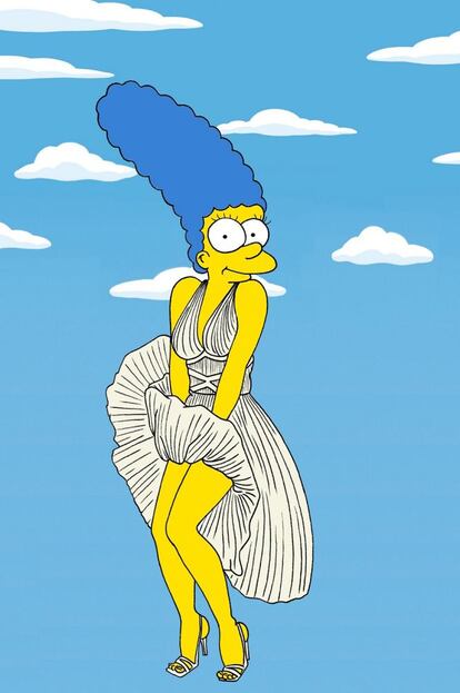 Marge Simpson, como Marilyn Monroe, de William Travilla.