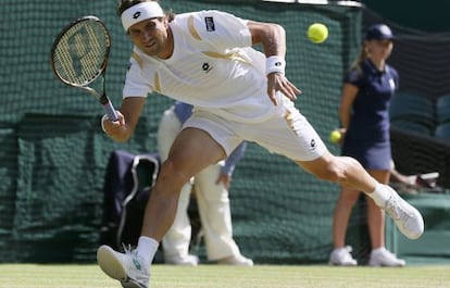 David Ferrer, en el partido ante Andy Roddick