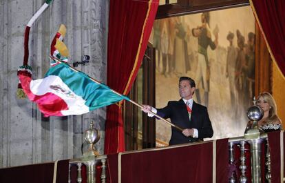 Pe&ntilde;a Nieto durante el Grito de la Independencia