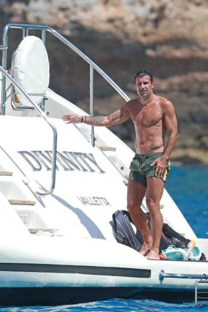 Luis Figo de vacaciones en Ibiza el pasado 15 de julio. 