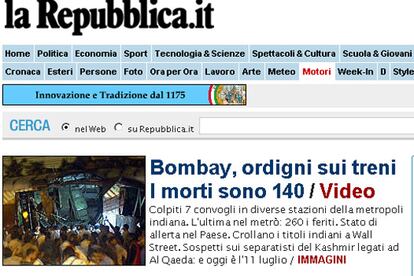 El periódico italiano resalta la fecha de hoy, 11 de julio, y apunta a terroristas de Al Qaeda o a independentistas de Cachemira.