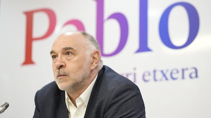 Pablo Laso, este miércoles en su presentación con el Baskonia.