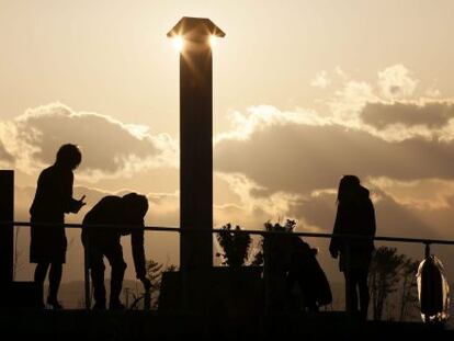 Homenaje a las víctimas del terremoto el 11 de marzo.
