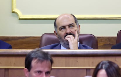 El diputado del PP José Manuel Velasco Retamosa, este miércoles en el Congreso. 