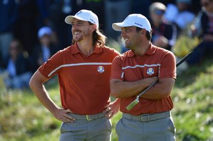 Fleetwood y Molinari, este sábado en París.