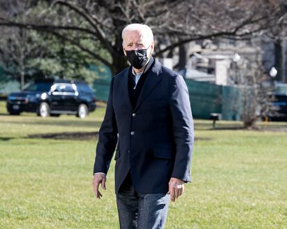 Joe Biden, este domingo tras aterrizar en la Casa Blanca tras un viaje a Delaware.