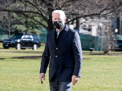 Joe Biden, este domingo tras aterrizar en la Casa Blanca tras un viaje a Delaware.