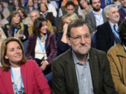 La presidenta del PP vasco, Arantza Quiroga, y el presidente espa&ntilde;ol Mariano Rajoy.