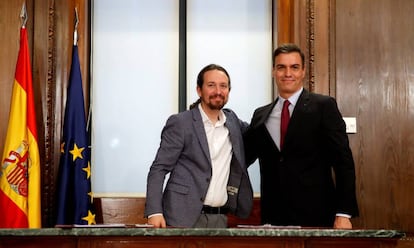 Pablo Iglesias y Pedro Sánchez.