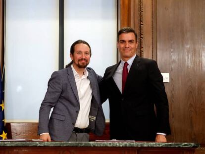 Pablo Iglesias y Pedro Sánchez.