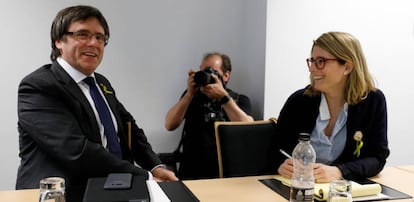 Carles Puigdemont i Elsa Artadi el passat 5 de maig a Berlín.