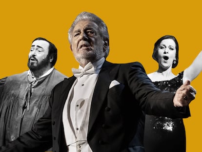 Luciano Pavarotti, Plácido Domingo and Angela Gheorghiu