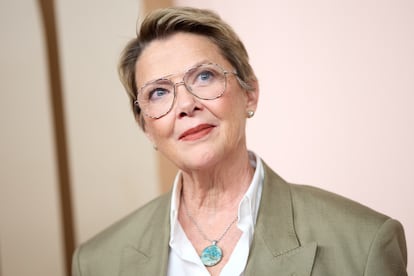 Annette Bening, who is nominated for Best Actress for her role in 'Nyad,' where she plays swimmer Diana Nyad.