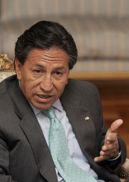 El presidente de Per, Alejandro Toledo, en un momento de la entrevista.