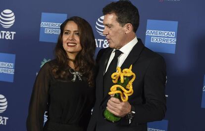 Salma Hayek y Antonio Banderas, en el festival de Palm Springs.